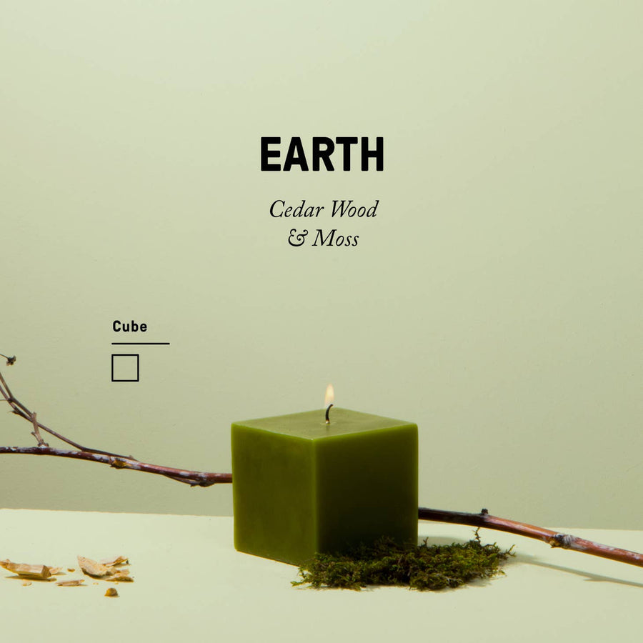 Earth Elements Candle Cedarwood + Moss Scent